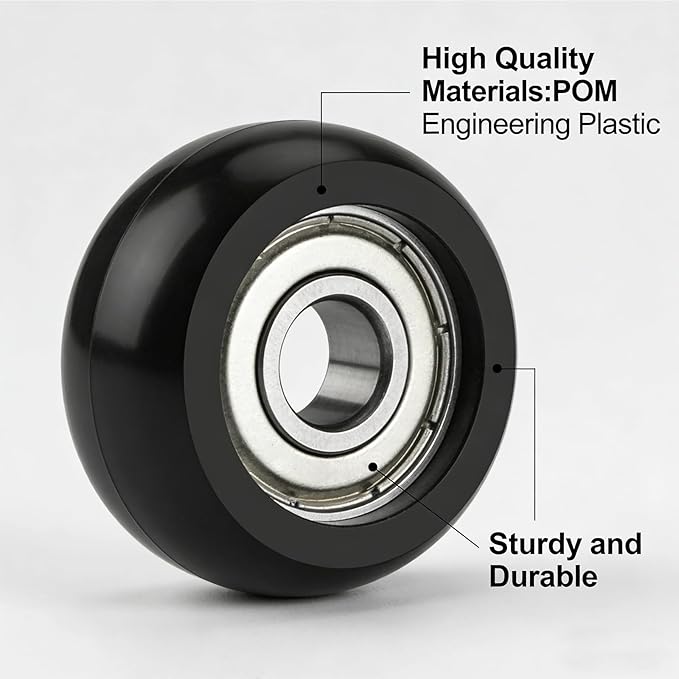 4 Replacement Roller Wheels for Aero Pilates Reformer – Easy to Fit, Smooth & Quiet Glide, Black