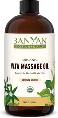 Banyan Botanicals Vata Massage Oil – Organic Herbal Massage Oil for Calm & Relaxation – Ayurvedic Oil with Organic Ashwagandha (Withania Somnifera) – 24 oz – Non-GMO Sustainably Sourced Abhyanga Oil