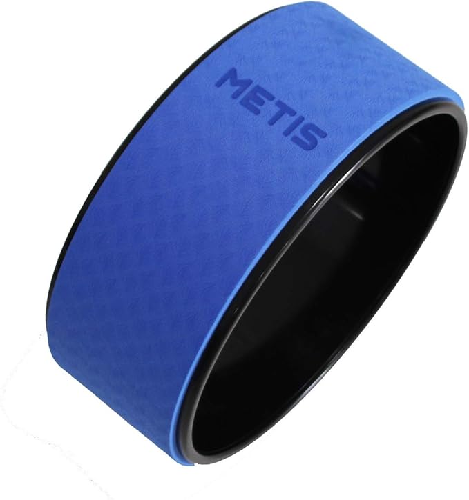 METIS Yoga Wheel | Foam Cushion Back Stretcher for Dharma Yoga Pose | Premium Strong Back Roller for Pain Relief | Anti-Slip Exterior [12.6in x 5in]