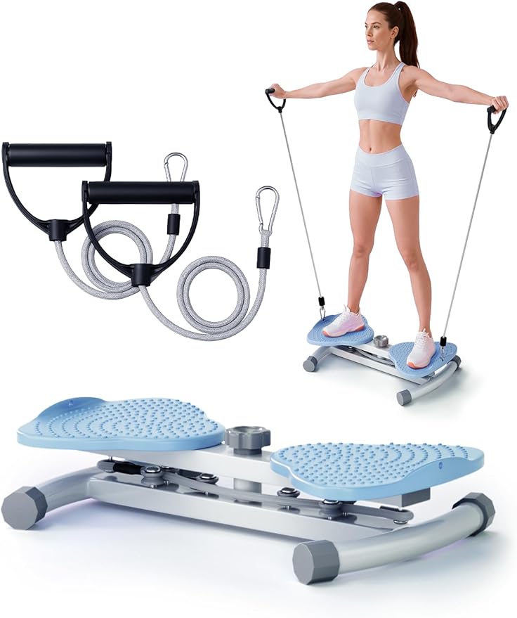 Waist Twister Machine for Body Toning, Fat Burning, Supports 300 lbs, Noiseless, Anti-Slip, Compact Portable for Home, Gym, Apartment, Office