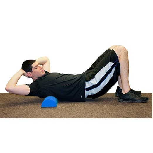 CanDo White PE Foam Rollers for Exercise, Finess, Muscle Restoration, Massage Therapy, Sport Recovery and Physical Therapy for Home, Clinics, Professional Therapy Half-Round 6" x 24"
