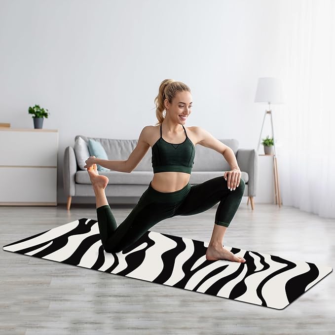 FOLAI Extra Thick Yoga Mat 6mm，pilates mat thick - Non-Slip Exercise Mat for HIIT, Pilates & Home Workouts & Workout with Free Carry Strap