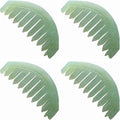 4Pcs Green Nature Jade Stone Massage Comb Traditional Natural Jade Massager Acupuncture Head Therapy Trigger Point Treatment On Head Gua Sha Board Scalp Massagers Manual Scalp Massagers Massage Tools