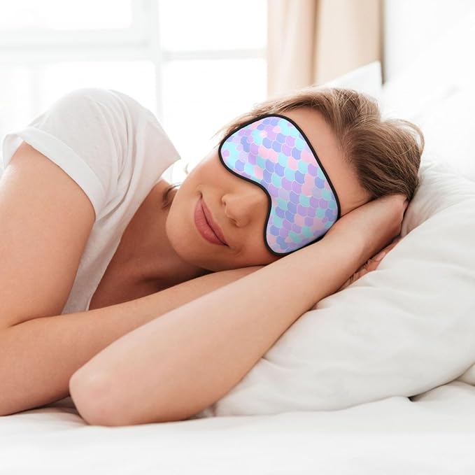Mermaid Tattoo Head-Mounted Double-Sided Light-Blocking Sleeping Eye mask to Protect Eyes and Relieve Eye Fatigue