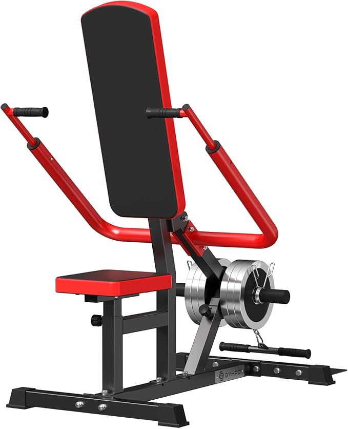 Upgraded 15° Backrest Seated Dip Machine Tricep Bicep, Tricep Bicep Press Down Machine, Triceps Bicep curl Workouts with Cable Bar, Plate Loaded Dip Machine Exercise for Triceps Biceps Chest Training