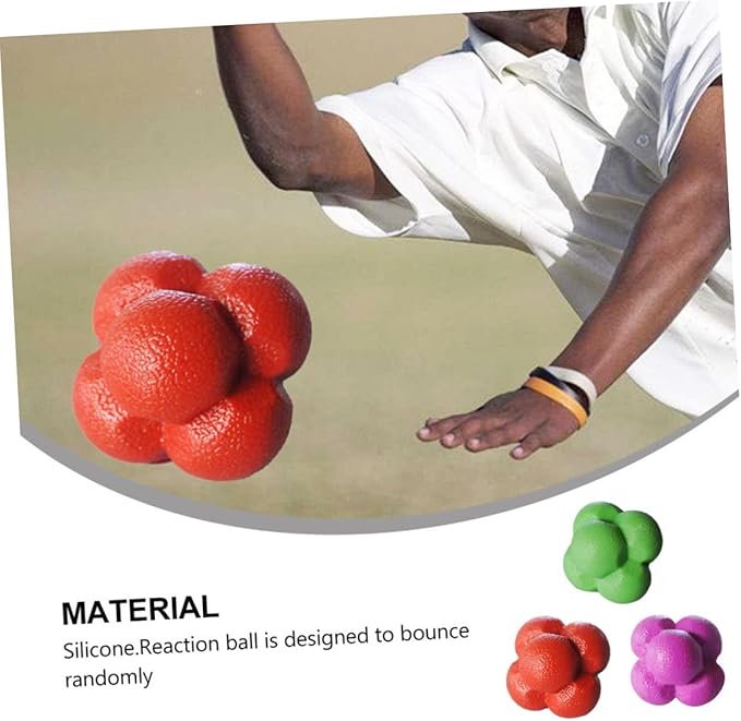 BESTOYARD 9 Pcs Hexagon Ball Interactive Toy Interactiv Training Agility Balls Reaction Softball Reaction Time Agility Reaction Reflex Training Fitness High Elasticity Football
