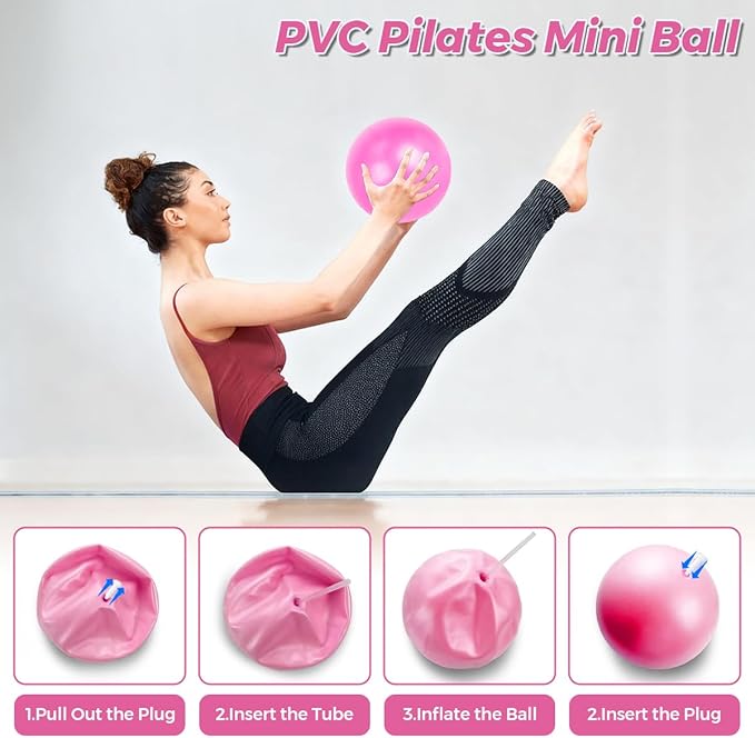 13 Pcs Pilates Kit for Women - Home Pilates Equipment Set with Magic Circle Resistance Bands Yoga Ball for Beginners Full Body Toning Thighs Arms Hip Workout