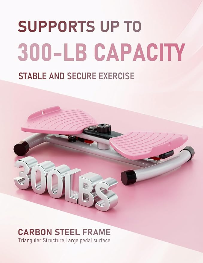 Waist Twister Machine with Smart Digital Counter and Resistance Bands 300 Lbs Capacity, Noiseless Ab Twister Board for Home Exercise, Fitness Equipment Ideal for Women to Burn Belly Fat and Tone Body
