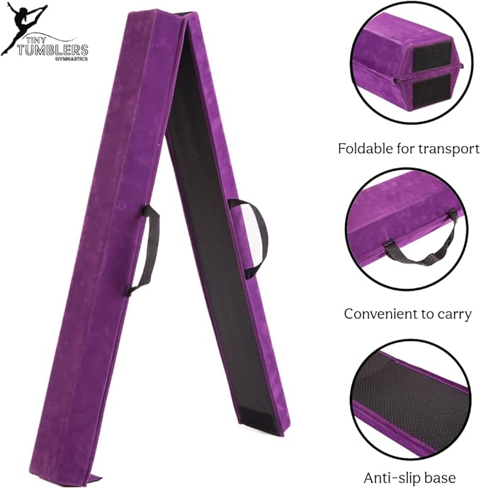 Artistic Gymnastics Beam for Home - 210/240/270/300 - Amazing Balance Equipment for Kids at Home - Faux Suede, High Density EVA Foam - Carrying Straps