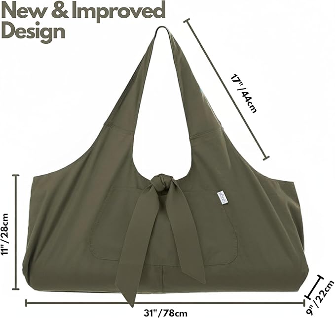Yogiii Yoga Mat Bag | The ORIGINAL YogiiiTotePRO | Large Yoga Mat Bag or Yoga Mat Carrier with Side Pocket | Yoga Bag Fits Most Size Mats