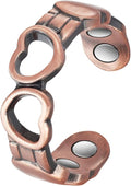 Copper Rings for Women, Pure Copper Adjustable Magnetic Ring （FUTI）