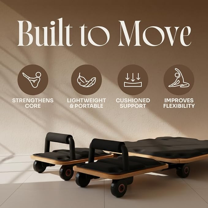 Myga Wooden Pilates Reformer,Home Pilates Machine with Adjustable Resistance and Padded Handles,Compact Durable Reformer for Core Strength, Full Body Workout,Toning and Flexibility