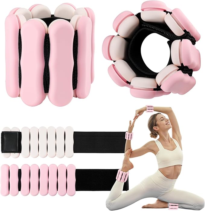 Wrist Ankle Weights for Women Men, Leg Arm Wrist Weights Bangles 1lb*2 2lb*2 Wearable Weights Pilates Weighted Bracelet for Strength Training Walking Swimming Yoga Physical Therapy