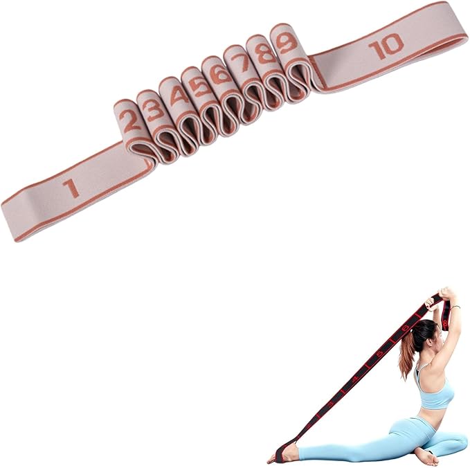 Fitness Resistance Band for Stretching and Yoga, Number Stretch Resistance Band with Clear Markings, 8/10-Section Elastic Training Bands for Yoga, Stretching, Pilates, Fitness