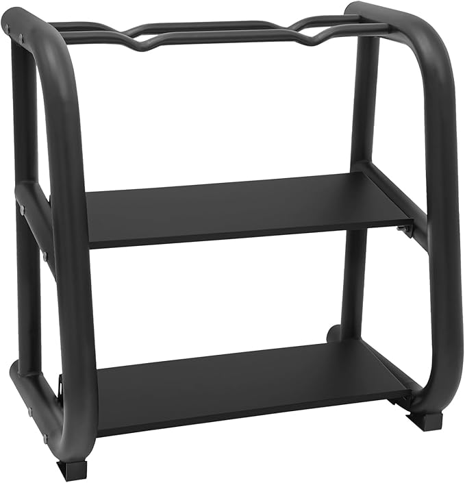 Heavy Duty Dumbbell Stand, 3-Tier Weight Rack, 220LB Capacity, Black Steel Home Gym Organizer, Dumbbell Rack Stand for barbells, and kettlebells, Weight Storage Holder for Home, Office, Gym