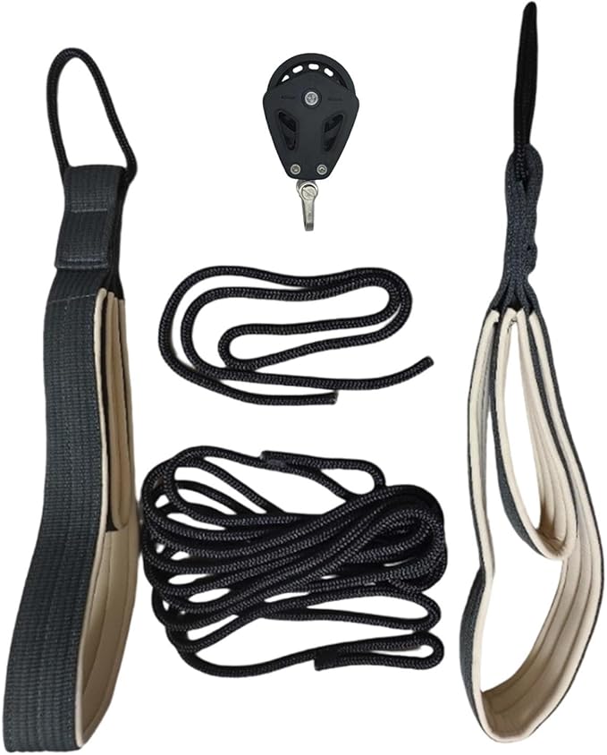 Pilates Reformer Pull Ropes,with Wheel Nylon Replaces Double Loop Straps for Home Balance Studio Use Strength Training