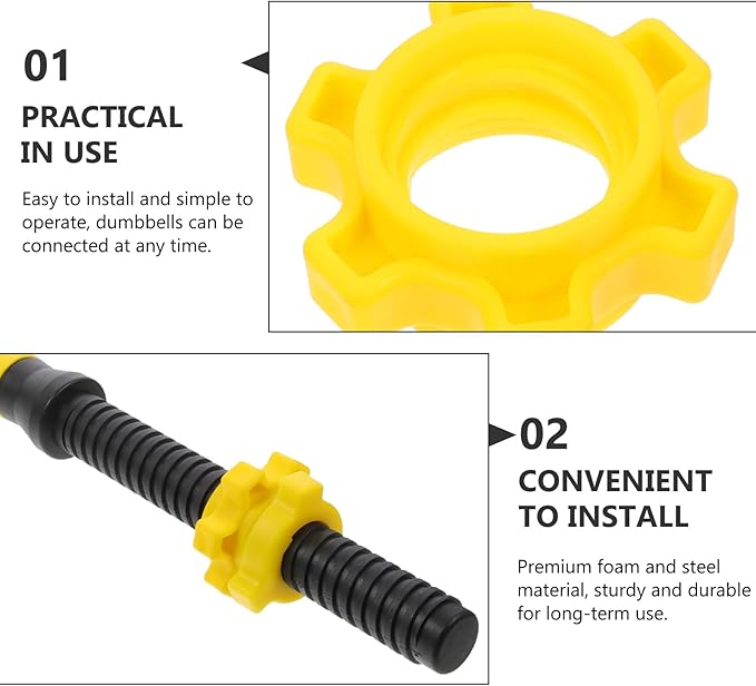 Toyvian Universal Dumbbell Connector Barbell Connector Rod with 4 Nuts 45cm Fitness Bar for Strength Training Equipment Attachments at Home Gym