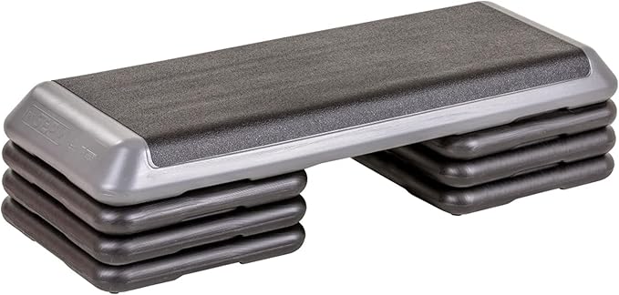 The Step Freestyle Grey Aerobic Platform, Health Club Size Steppers for Exercise