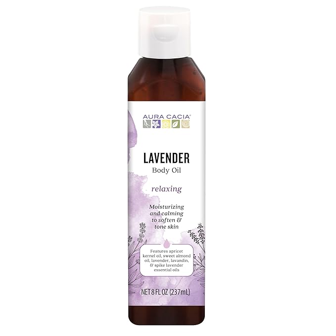 Aura Cacia Aromatherapy Bath, Body & Massage Oil, Lavender Harvest - 8 Ounce