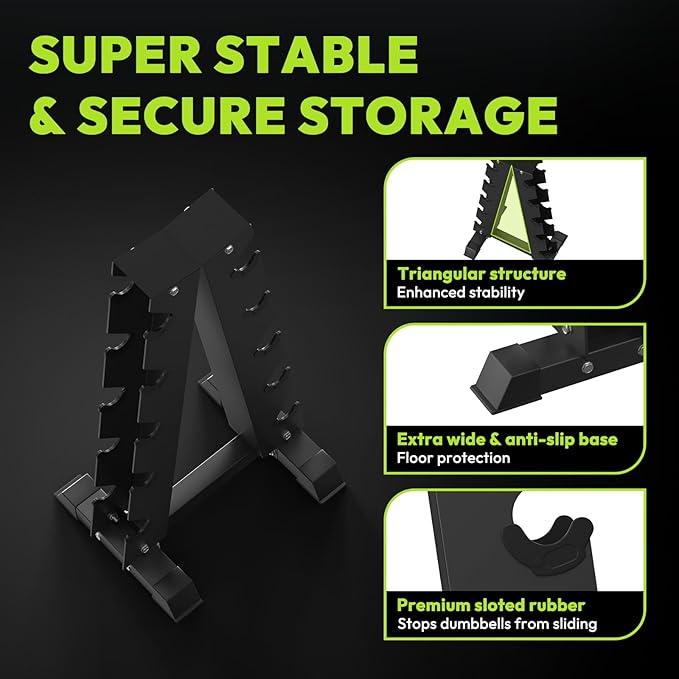 Dumbbell Rack A Frame Weight Rack Stand Dumbbell Weight Storage for Home Gym, Space-Saving Weight Stand for Home Gym