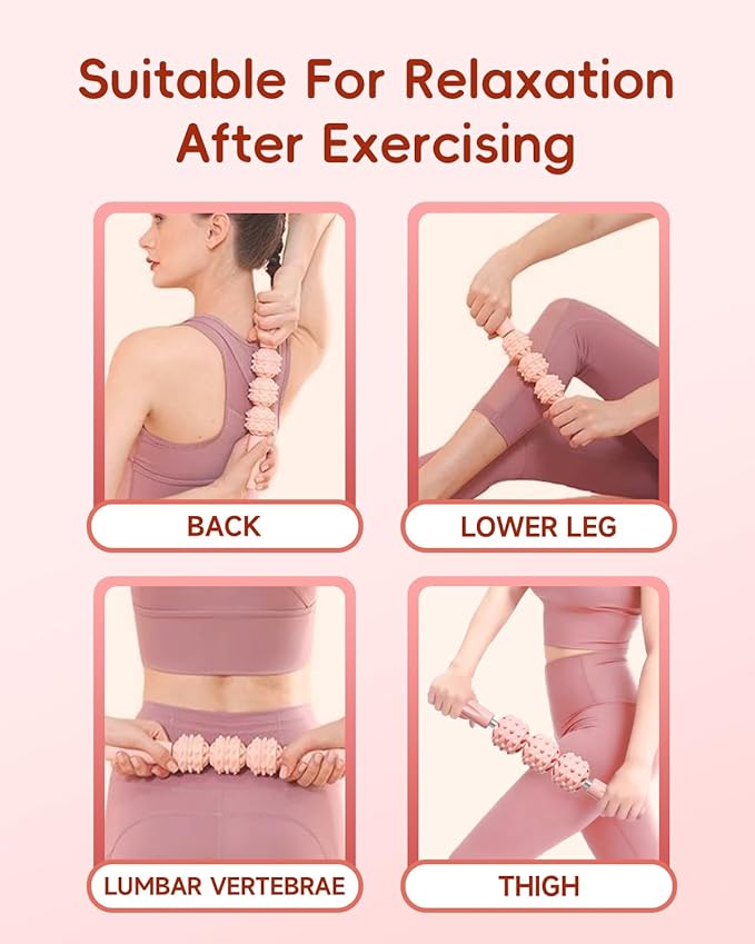 Muscle Roller Stick for Legs,11.6IN Physical Massager 3-Balls Massage Roller Stick Trigger Point Massage Fascia Roller for Leg Calf Abdominal Neck Arms Relieve Muscle Soreness-Green