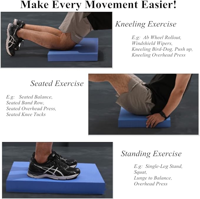 High-Density Balance Pad, Extra Large Balance Pad for Physical Therapy, TPU Foam Balance Board for Rehabilitation Stability Workout Knee and Ankle Exercise