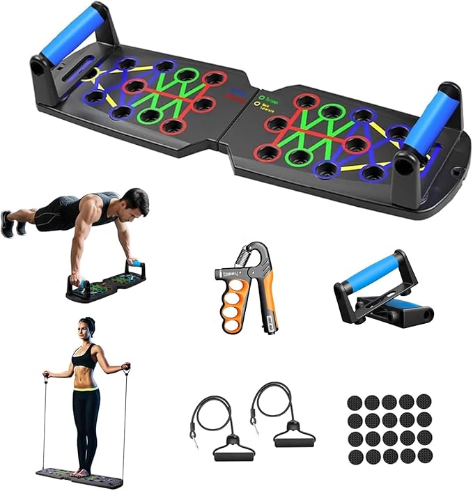 Pilates Board | Portable Pilates Reformer Equipment & Ski Balance Board for Home Workout | 12 in-1 Split Pilates Reformer Machine with Digital Timer | Home Pilates Kit for Gym,Abs,Fitness,Exercise