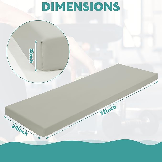 MABOZOO 2 Inch Thick Yoga Mat, 72''x24'x2" Foldable Extra Thick Exercise Mat Gymnastics Mat with PU Leather, Padded Yoga Mat Fitness Mat for Yoga, Pilates, Stretching