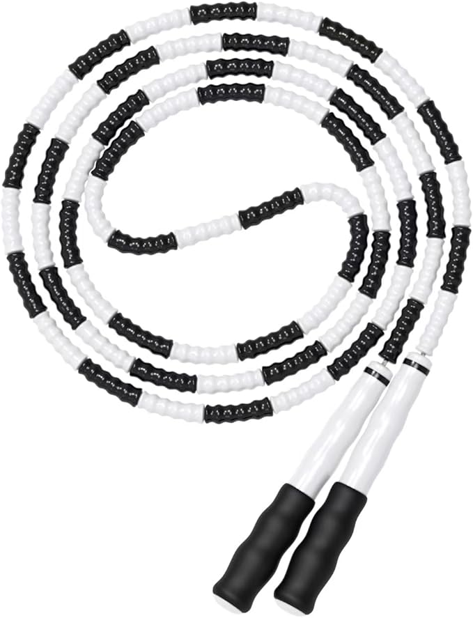 Leeboom Jump Rope, Adjustable Length Tangle-Free Segmented Soft Beaded Skipping Rope, Fitness Jump Rope for Kids, Man, and Women Weight Loss 9.2 Feet