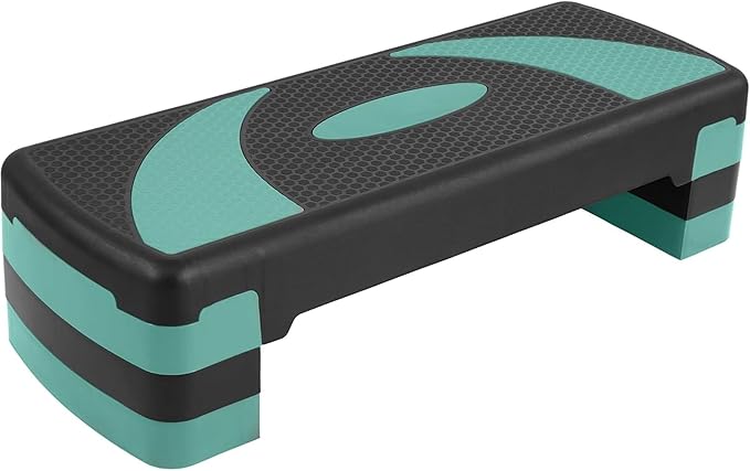 Fitvids Fitvids Step Aerobic Platform, 31" Exercise Step with 3 levels Adjustable Height, 4 Stackable Risers, Fitness Training Workout Stepper for Home Gym, Cardio Strength