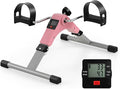 Goplus Folding Pedal Exerciser, Under Desk Mini Exercise Bike for Arm & Leg Workout, Portable Desk Bike Peddler Machine w/ Adjustable Resistance & LCD Display for Adults Seniors, Home & Office