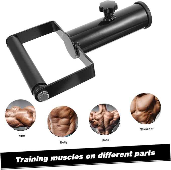 T-Bar Row Attachment Barbell Handle Multi-Grip Solid Handle for Strength Training Non-Slip Grip Compatible Barbell Bars for Core Workout and Fitness Equipment