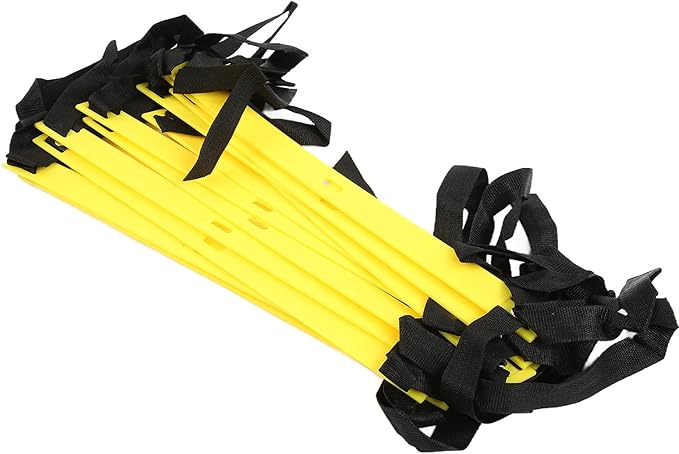 Fixed Agility Ladder for Football Soccer Training, Speed Footwork Ladder with 12 Rungs 6M, Bright Color Non - Slip Rope Ladder for Sports Drills and Group Exercise