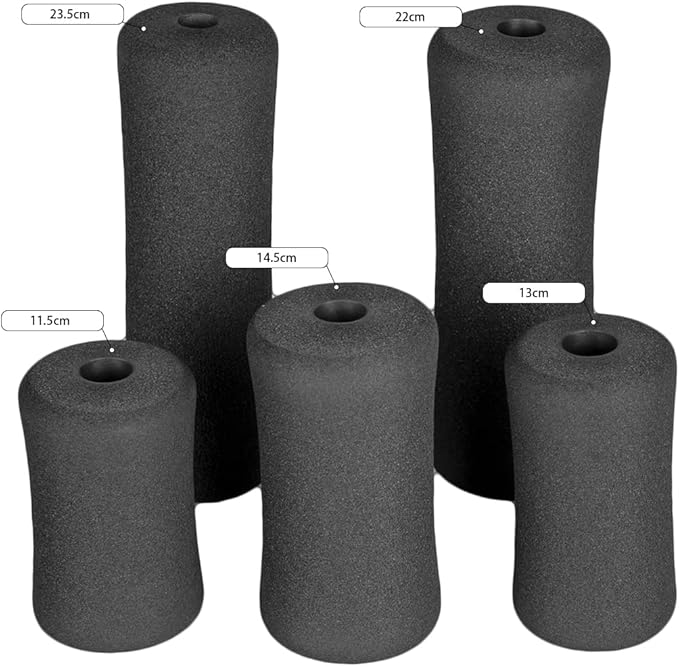 Foam Foot Pads Rollers Two Pair for Home Gym Exercise Machines Equipments Replacements with 1 Inch(2.5cm) Rod (Foam 8.66" X 3.15" Od X 0.87" Id)