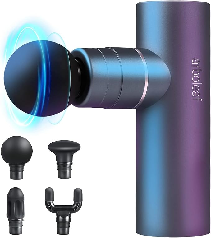 arboleaf Massage Gun Deep Tissue, Balance of Power & Portability Full-Metal Percussion Massager with Silent Brushless Motor - Ultra-Quiet Pocket-Sized for Athletes Back Pain Relief Home Office Travel