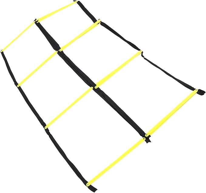 Agility Ladder for Football and Soccer Training Foldable Yellow Soft Training Ladder with 9-Square Grid for Speed and Footwork Drills for Agility and Fitness Exercises