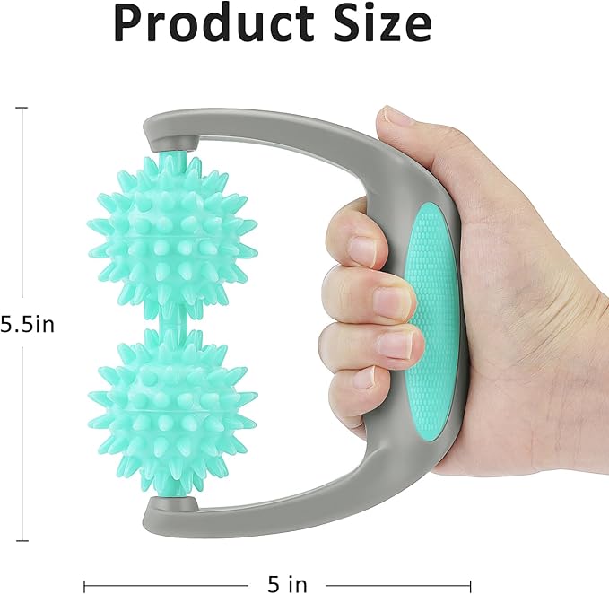 Coolife Fascia Release Spiky Massage Roller, Cellulite Massager - Deep Tissue Massage Tool for Neck Shoulder Legs, 2 Balls Pressure Trigger Point Myofascial Manual Body Massager for Women Men