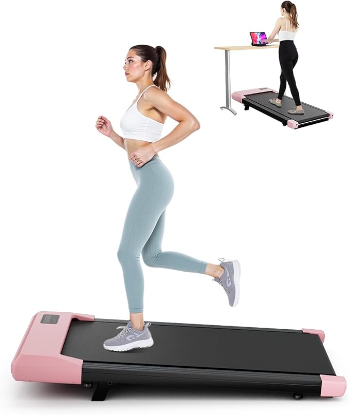 SupeRun Walking Pad, Under Desk Treadmill, 3 in 1 Portable Treadmill with Remote Control LED Display, 2.5 HP Quiet Walking Jogging Machine for Office Home Use, 300 Lbs Capacity