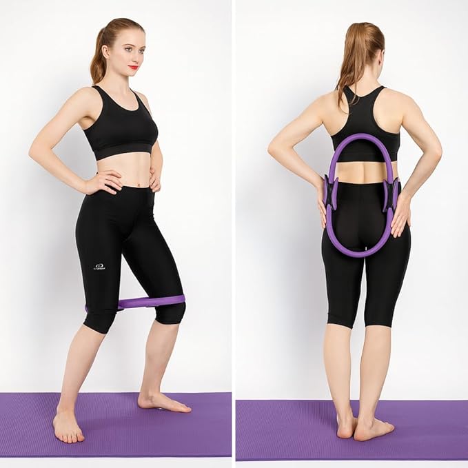 Pilates Ring 14 Inch for Full-Body Workouts – Lightweight Magic Circle for Home Pilates, Toning & Strength Training – Durable Dual-Grip Exercise Ring for Thighs, Arms & Core – Purple