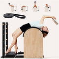 Pilates Barrel Bucket, Wooden Spine Corrector is Designed for Office Workers, Arc Ladder Training Equipment Corrects Posture, Relaxes, Stretches Black