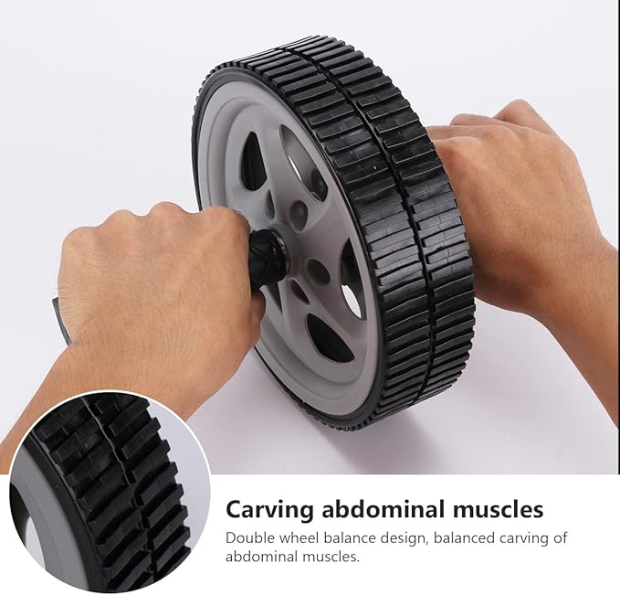 Veemoon Dual-wheel Ab Roller for Abdominal Exercise, Portable Fitness Equipment, Core Strength Training Tool for Men and Women