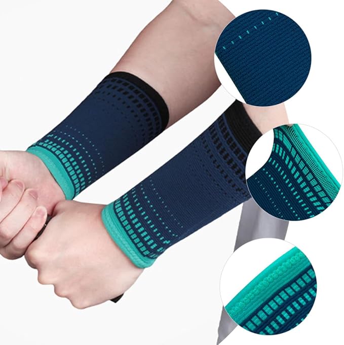 Milisten 2pcs Protective Wrist Brace Compression Training Sleeves Knit Portable Wrist Supports Fitness Joint Wraps for Men and Women Gym Workout Sports