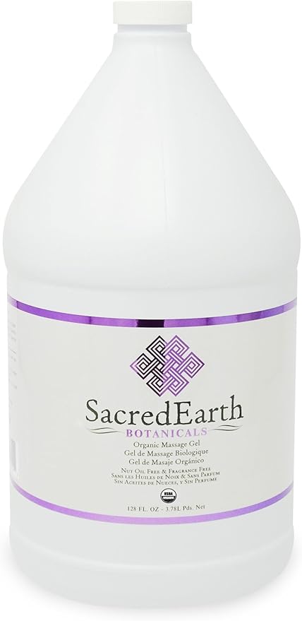 Organic Massage Gel (1 Gallon) – New Formula, Unscented, Nut Oil Free, Gluten Free, Vegan and USDA Certified Organic