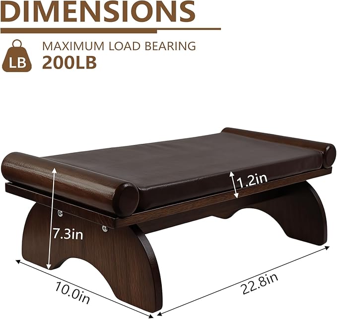 Prayer Kneeler Bench, Wooden Prayer Bench with Detachable Soft Cushion, Sturdy Home Kneeling Stool for Worship, Multi-Functional as Yoga Bench/Shoe Bench/Sofa Bench