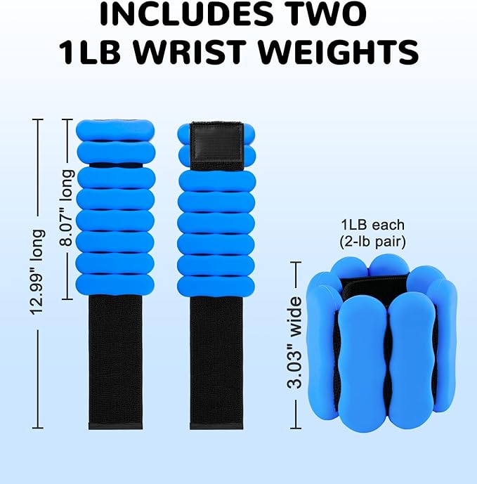 Wrist Ankle Weights for Women Men, Leg Arm Wrist Weights Bangles 1lb*2 2lb*2 Wearable Weights Pilates Weighted Bracelet for Strength Training Walking Swimming Yoga Physical Therapy