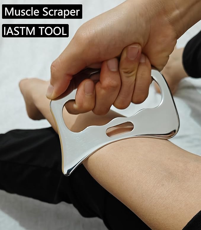 4 in 1 Professional Stainless Steel Muscle Scraper Tool Set, IASTM Tool, Scraping Tool Physical Therapy with Case