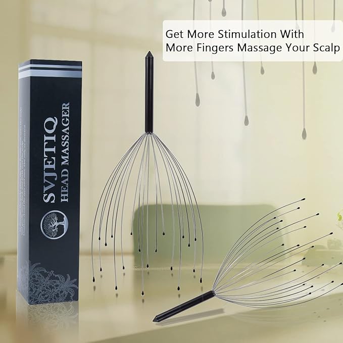 2 Pack Head Massager Scalp Massager 20 Fingers Handheld Scalp Scratcher Head Scratcher Stress Relax for Deep Relaxing, Christmas Gift Stocking Stuffers for Men Women Adults