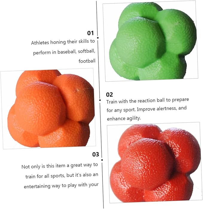 Yardwe 3pcs Agility Balls Hexagonal Reaction Ball Fitness Agile for Home Sports Training Random Color