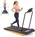 Treadmills for Home Small with 0%-8% Incline and APP Sync, Compact Under Desk Walking Treadmill Pad with Handle Bar Removable, Remote Control and LED Display, 2.5HP