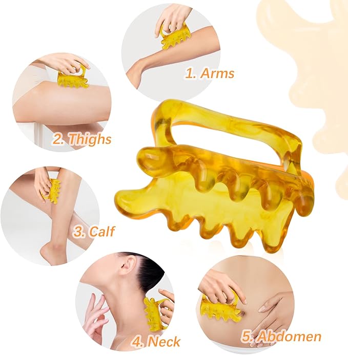 Fascia & Scalp Massage Tool Set, Portable Myofascial Release Massager for Muscle Knots Cellulite Head Massager for Hair Growth (Coffee)